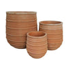 Terracotta hagekrukker - Sett av 3