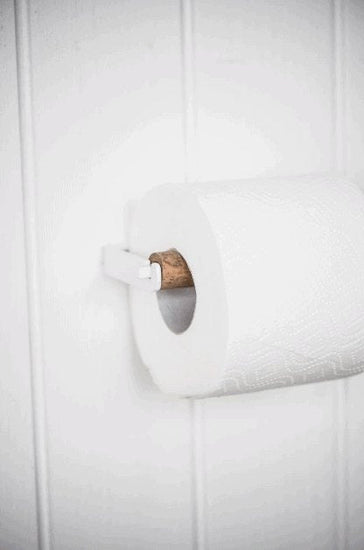 Toiletpapirholder m/trærulle - Hvid - VIAMAJA.DK