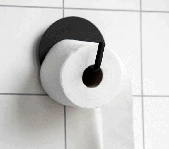 Toiletrulleholder i sort aluminium - VIAMAJA