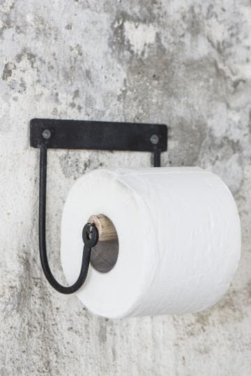 Toiletrulleholder Sort - m/trærulle - VIAMAJA.DK