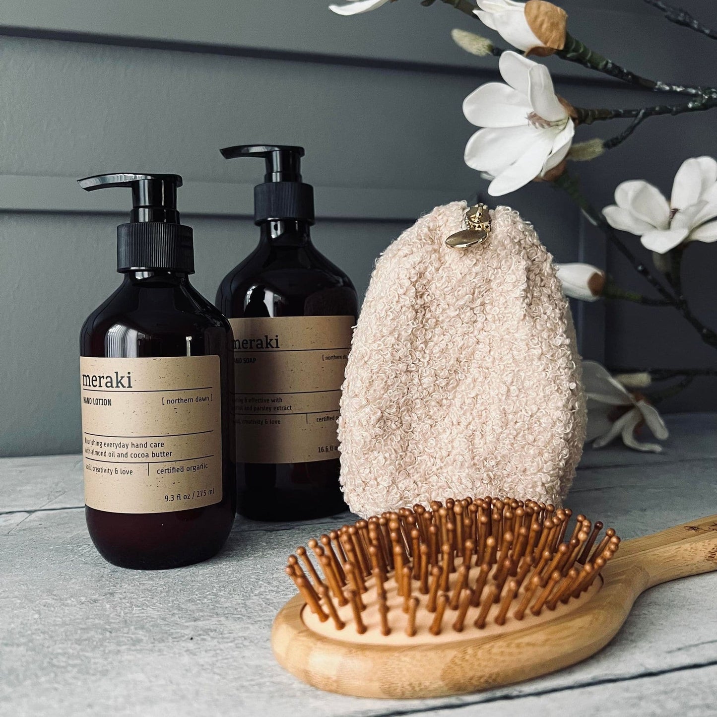Toilettaske - Beige plys - VIAMAJA.DK