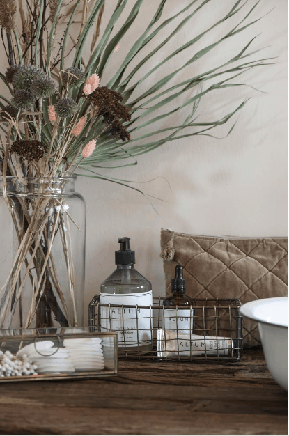 Toilettaske i velour - cognac - VIAMAJA