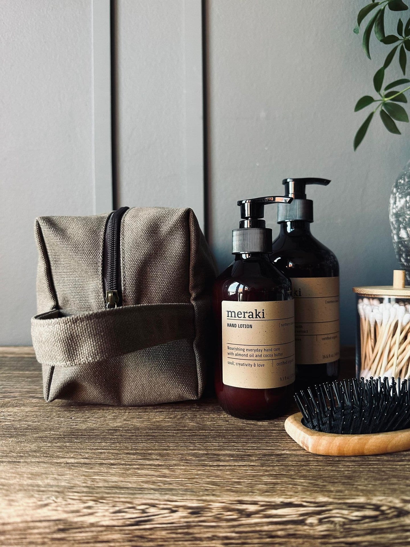 Toilettaske - Kanvas Brown - VIAMAJA.DK