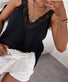 Top cotton med blonde – Black - VIAMAJA.DK