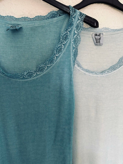 Top med blonde - Daily Turkis blue - VIAMAJA.DK