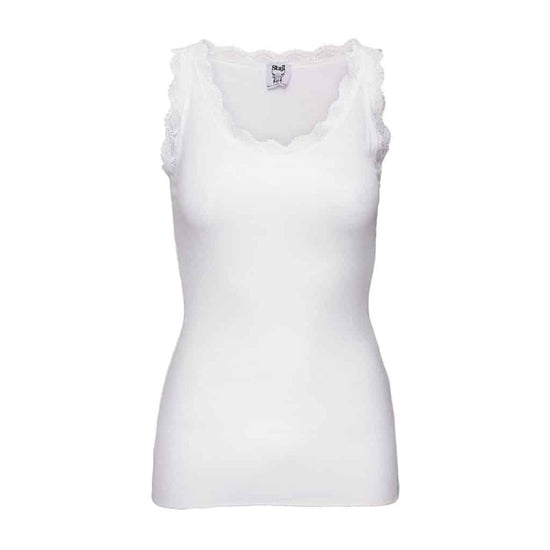 Top med blonde – Hvid L/XL - VIAMAJA.DK
