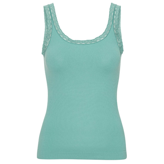 Top med blonde Økotex petrol – Mikrofiber - VIAMAJA.DK