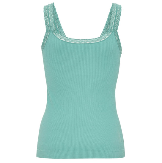 Top med blonde Økotex petrol – Mikrofiber - VIAMAJA.DK