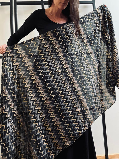 Tørklæde - Alice grey gold - VIAMAJA.DK
