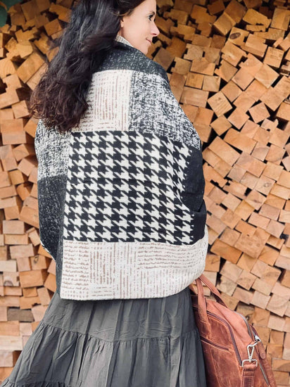 Tørklæde – patchwork Black - VIAMAJA.DK