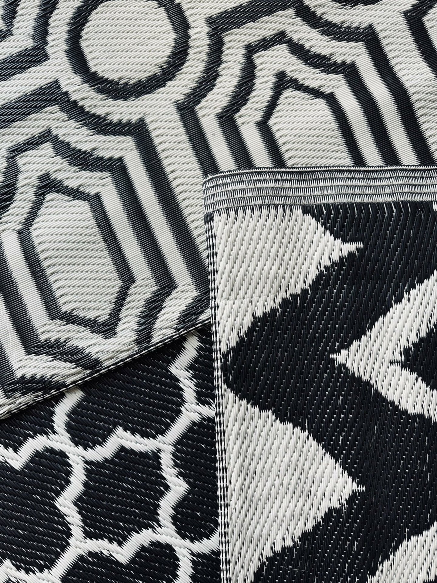 Udendørstæppe 90×180 cm – Black mix - VIAMAJA.DK