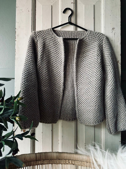 Uldjakke med honeycomb mønster - Taupe - VIAMAJA.DK