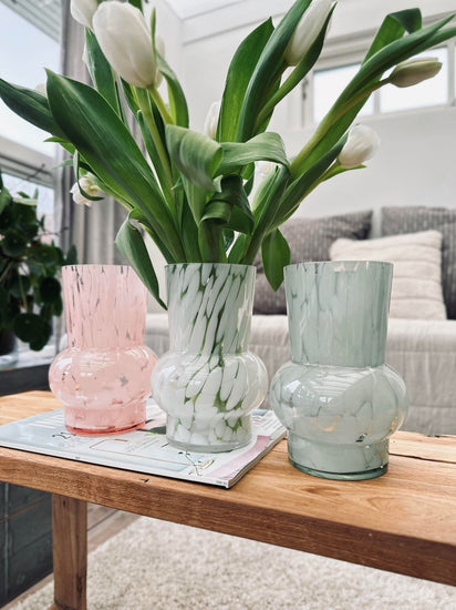 Vase 18cm Mundblæst glas – Green - VIAMAJA.DK