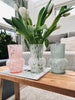 Vase 18 cm munnblåst glass – White