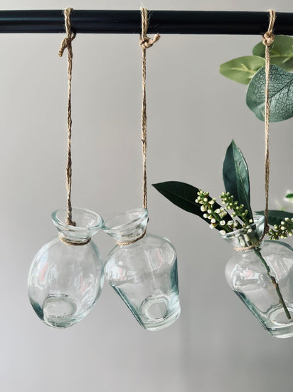 Vase med ophæng - Klar glas - VIAMAJA.DK