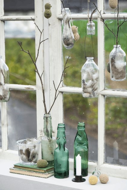 Vase t/ophæng m/wire - mundblæst glas - VIAMAJA.DK