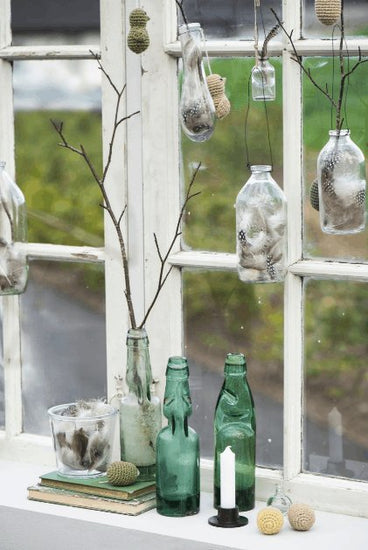Vase t/ophæng m/wire - mundblæst glas - VIAMAJA.DK