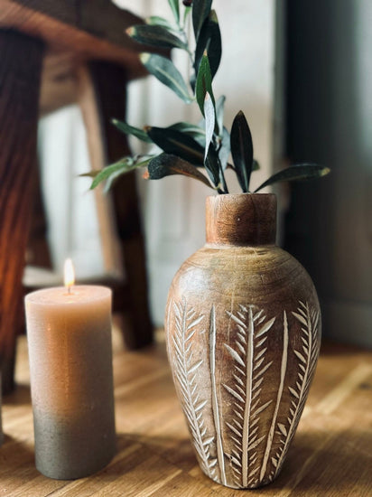 Vase – Wood 22cm - VIAMAJA.DK