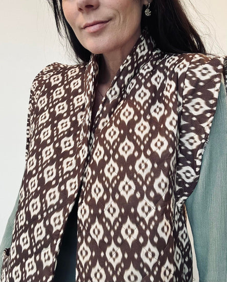 Vest Quilt brun - VIAMAJA.DK