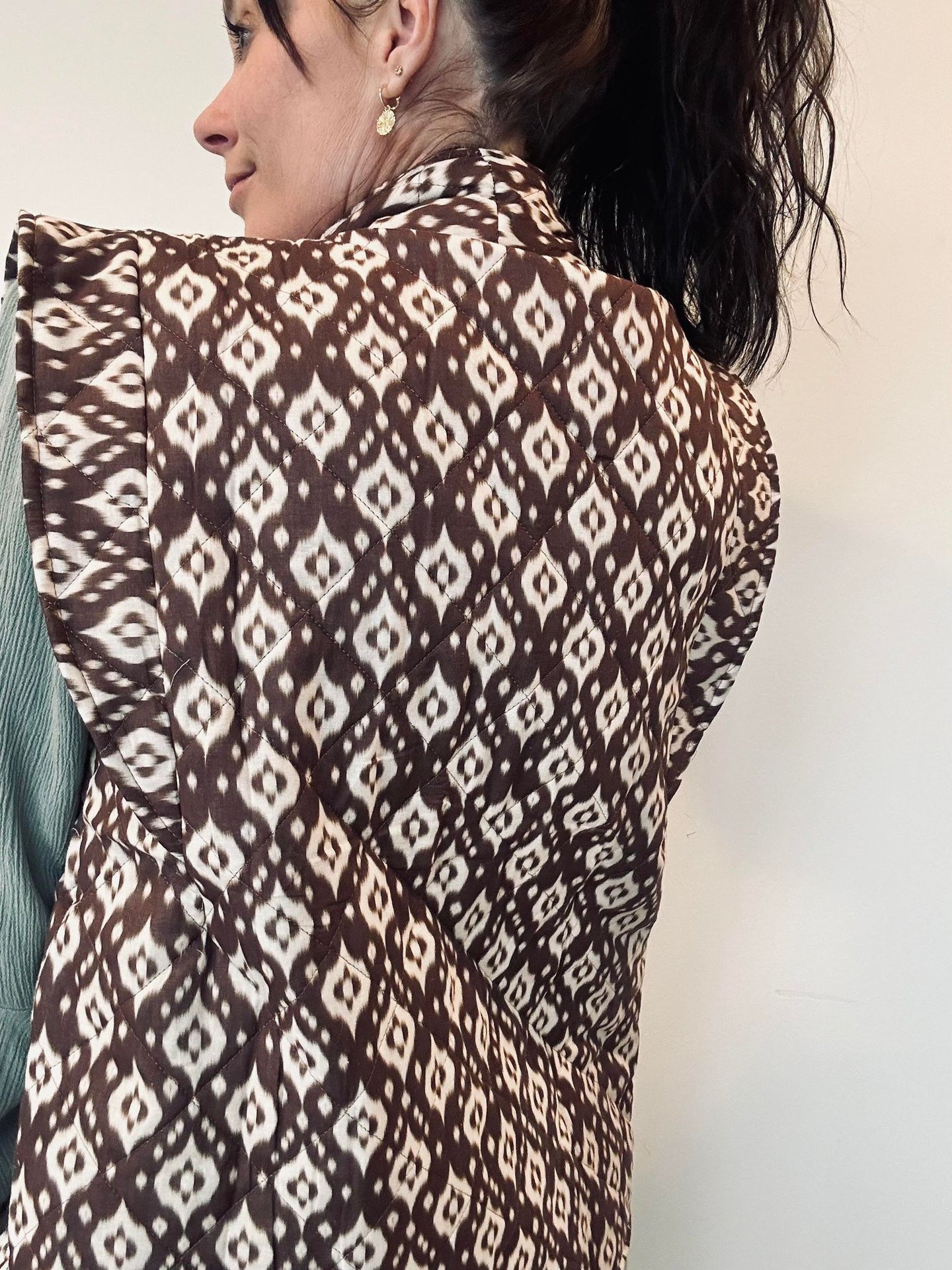 Vest Quilt brun - VIAMAJA.DK