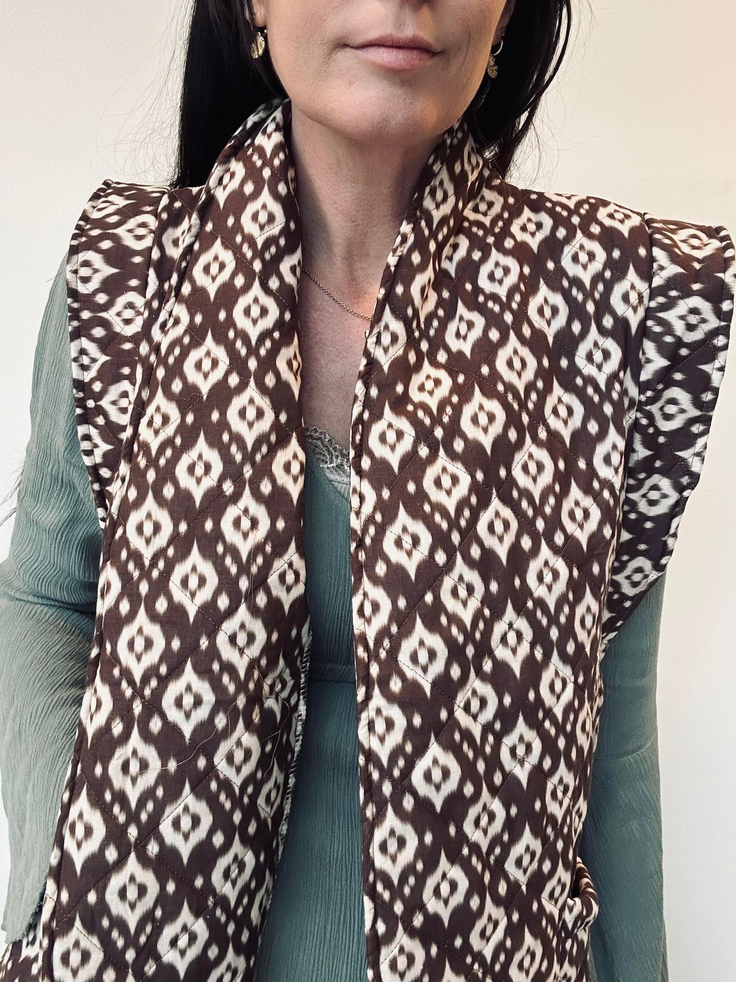 Vest Quilt brun - VIAMAJA.DK