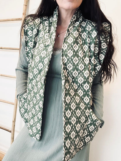 Vest Quilt grøn - VIAMAJA.DK
