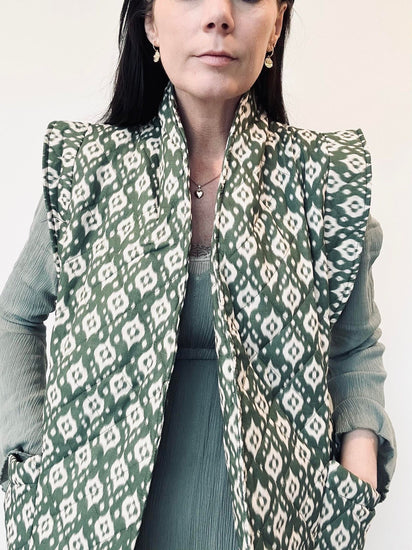 Vest Quilt grøn - VIAMAJA.DK