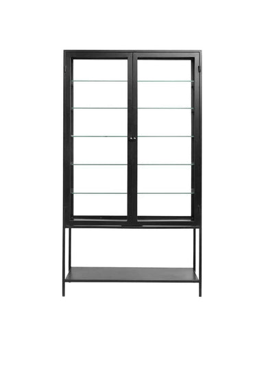 Vitrineskab med glassider - 198X112 - Sort Jern - VIAMAJA.DK