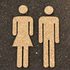 WC-skilt i kork - Selvklebende