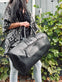 Weekendtaske - Black leather - VIAMAJA.DK