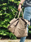 Weekendtaske - Brown kanvas - VIAMAJA.DK