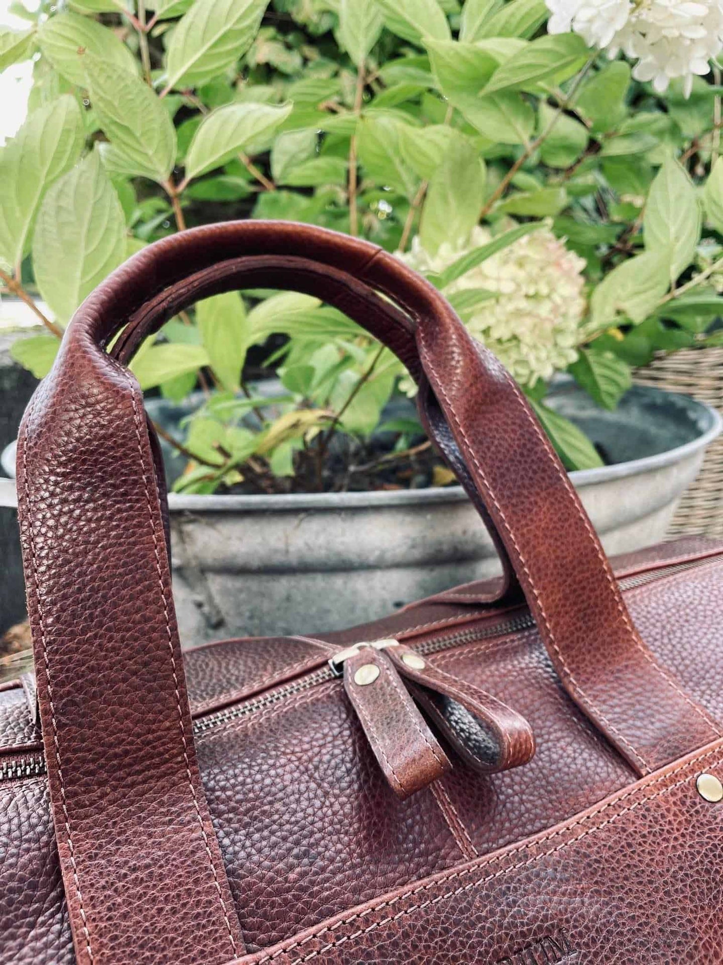 Weekendtaske Deluxe - Vintage cognac - VIAMAJA.DK