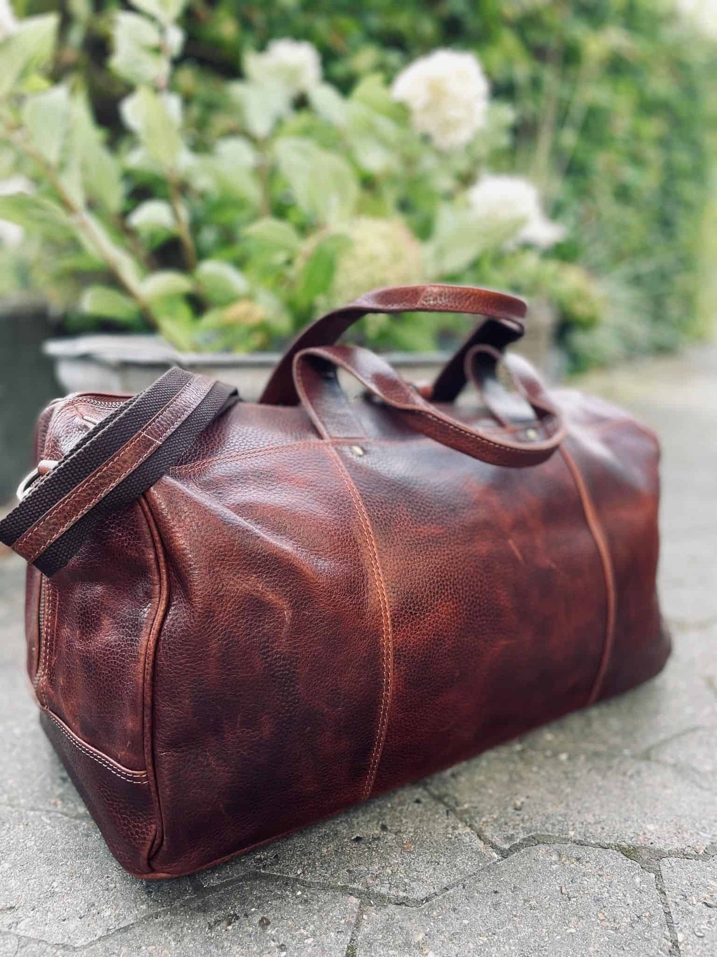 Weekendtaske Deluxe - Vintage cognac - VIAMAJA.DK