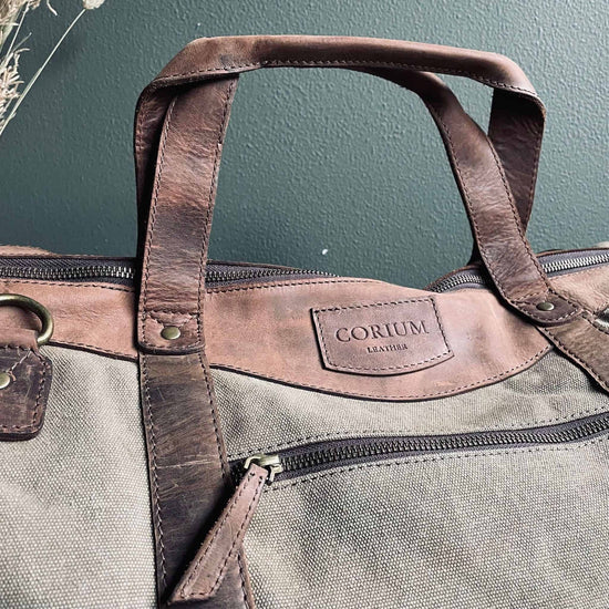 Weekendtaske i skind og kanvas - UNISEX JONES - VIAMAJA.DK