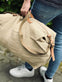 Weekendtaske - WASHED JUTE BEIGE - VIAMAJA.DK