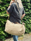 Weekendtaske - WASHED JUTE BEIGE - VIAMAJA.DK