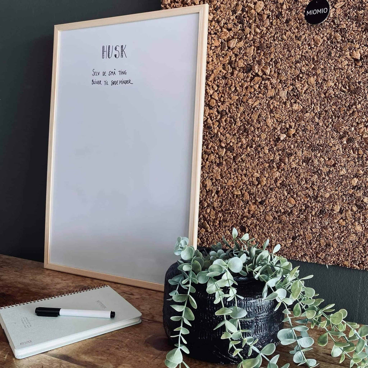 Whiteboard tavle med natur ramme 60x40 cm - VIAMAJA.DK