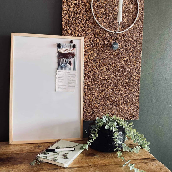 Whiteboard tavle med natur ramme 60x40 cm - VIAMAJA.DK