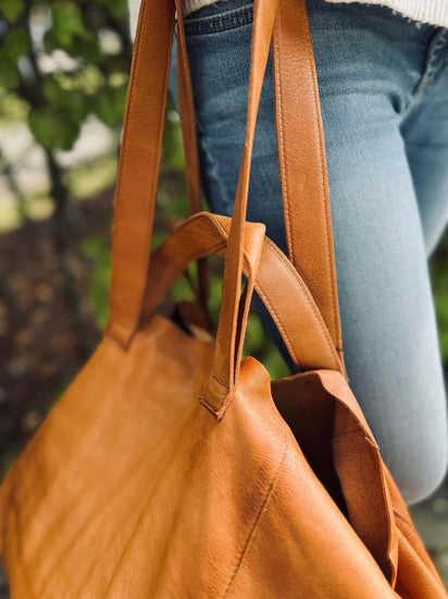 XL KAYA Shopper - Cognac - VIAMAJA.DK