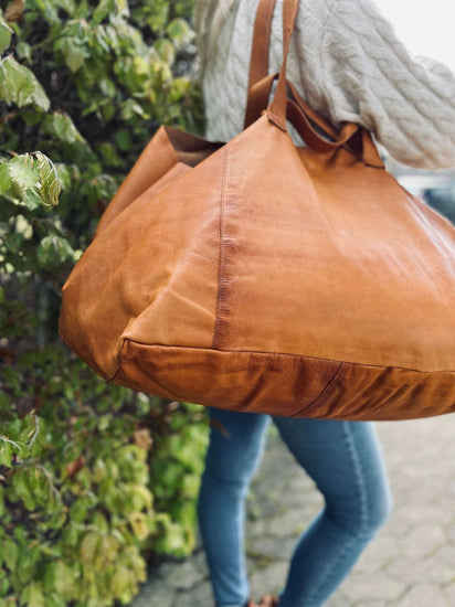 XL KAYA Shopper - Cognac - VIAMAJA.DK