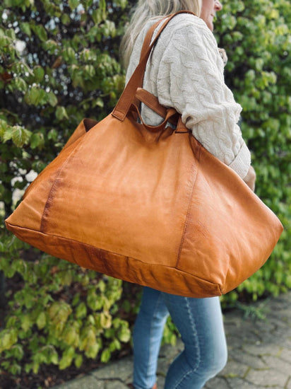 XL KAYA Shopper - Cognac - VIAMAJA.DK