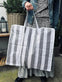 XL strandtaske med Strib - Sort - VIAMAJA.DK