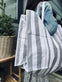 XL strandtaske med Strib - Sort - VIAMAJA.DK