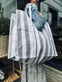 XL strandtaske med Strib - Sort - VIAMAJA.DK
