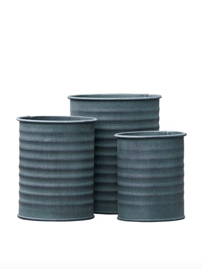 Zink potter - MOSS GREEN - 3 stk - VIAMAJA.DK