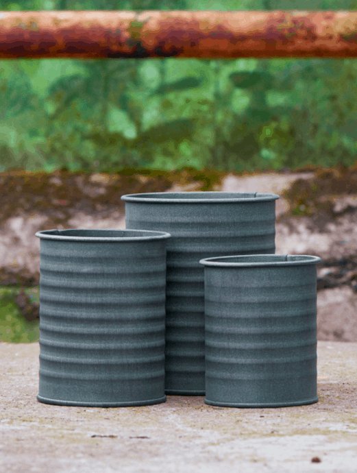 Zink potter - MOSS GREEN - 3 stk - VIAMAJA.DK