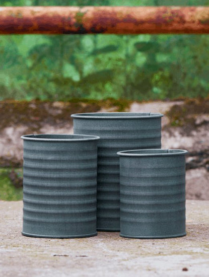 Zink potter - MOSS GREEN - 3 stk - VIAMAJA.DK