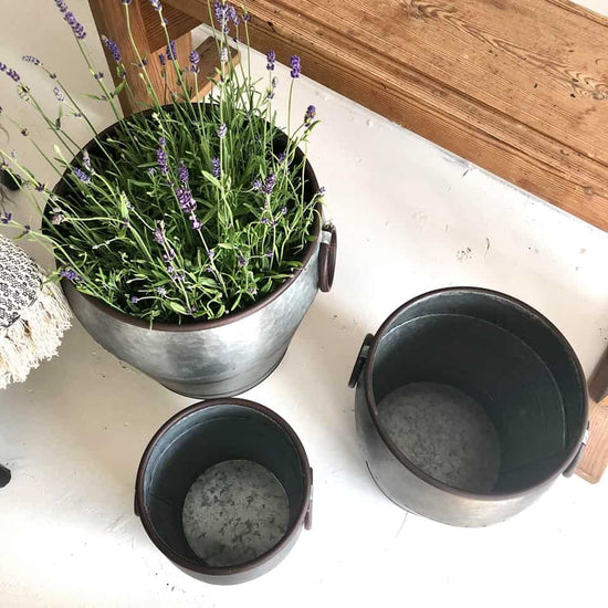 Zinkspande til blomster eller opbevaring - Mellem - VIAMAJA